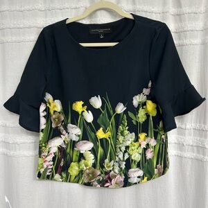 Victoria Beckham for Target Black Floral Shirt Size Small